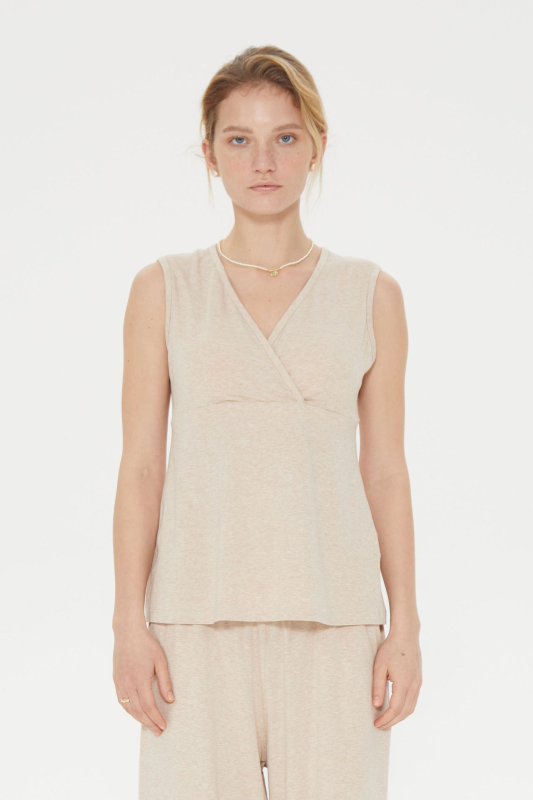 Set de alăptare și maternitate: top fără mâneci și șorturi, fibre de bambus 50–70%, respirabil, loungewear de vară în stil Nordic