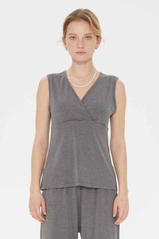 Set de alăptare și maternitate: top fără mâneci și șorturi, fibre de bambus 50–70%, respirabil, loungewear de vară în stil Nordic