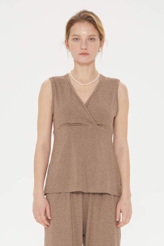 Set de alăptare și maternitate: top fără mâneci și șorturi, fibre de bambus 50–70%, respirabil, loungewear de vară în stil Nordic