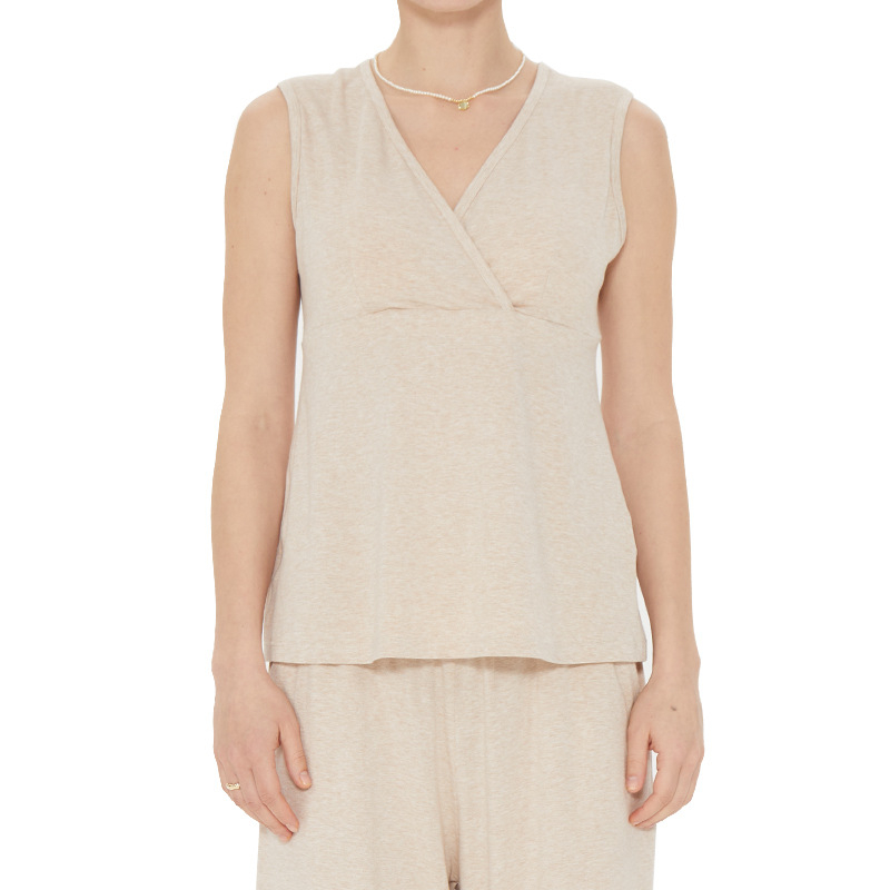 Set de alăptare și maternitate: top fără mâneci și șorturi, fibre de bambus 50–70%, respirabil, loungewear de vară în stil Nordic