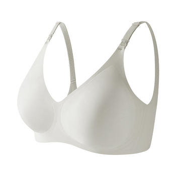 Podprsenka na dojčenie pre veľký poprsie - Bezšvová, tenké tvarované košíčky, pevné dvojité ramienka, zadné zapínanie s tromi radmi háčikov