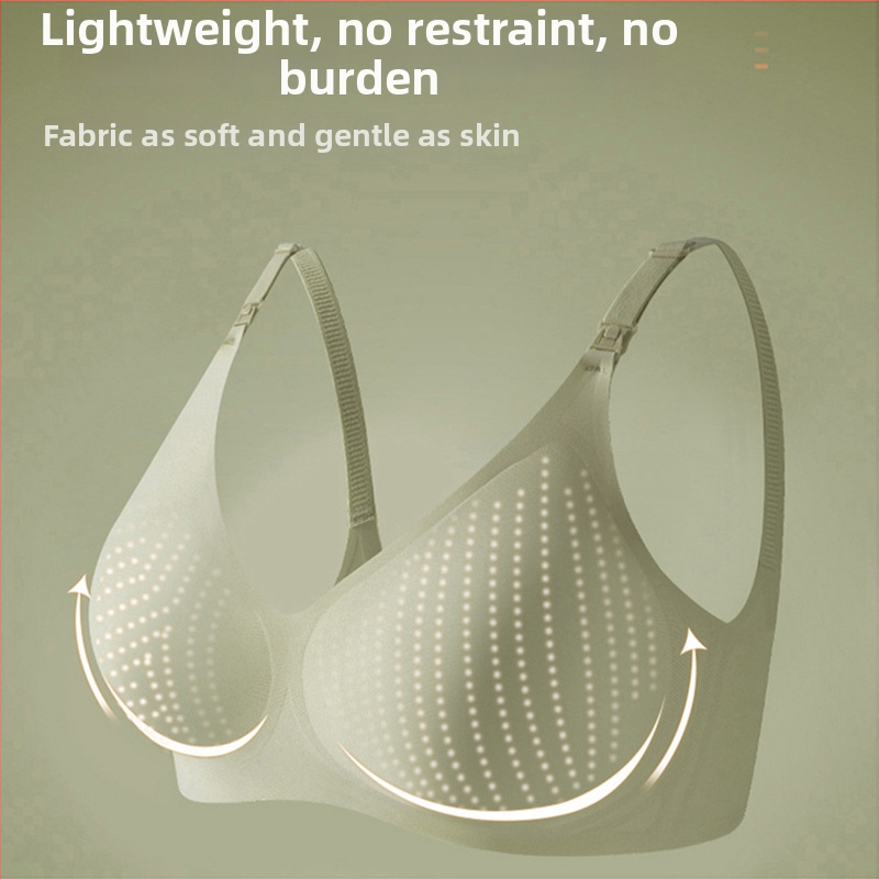 Podprsenka na dojčenie pre veľký poprsie - Bezšvová, tenké tvarované košíčky, pevné dvojité ramienka, zadné zapínanie s tromi radmi háčikov