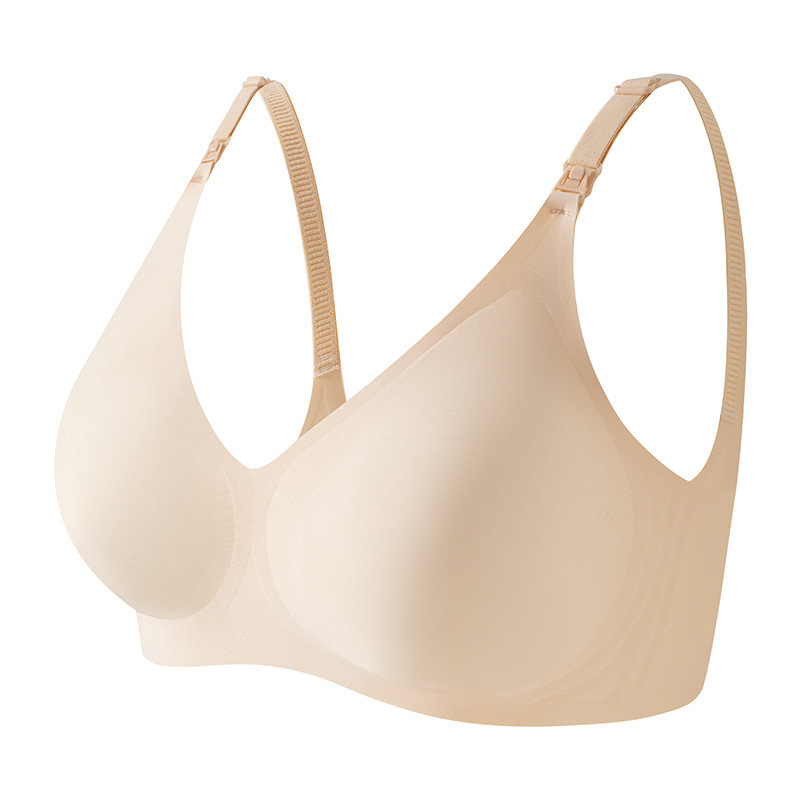 Podprsenka na dojčenie pre veľký poprsie - Bezšvová, tenké tvarované košíčky, pevné dvojité ramienka, zadné zapínanie s tromi radmi háčikov
