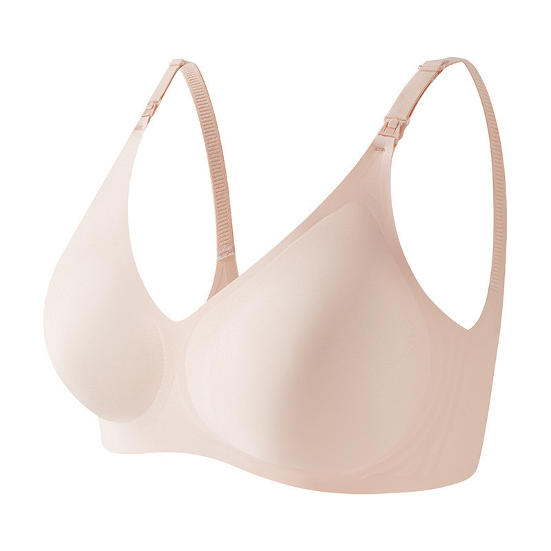 Podprsenka na dojčenie pre veľký poprsie - Bezšvová, tenké tvarované košíčky, pevné dvojité ramienka, zadné zapínanie s tromi radmi háčikov