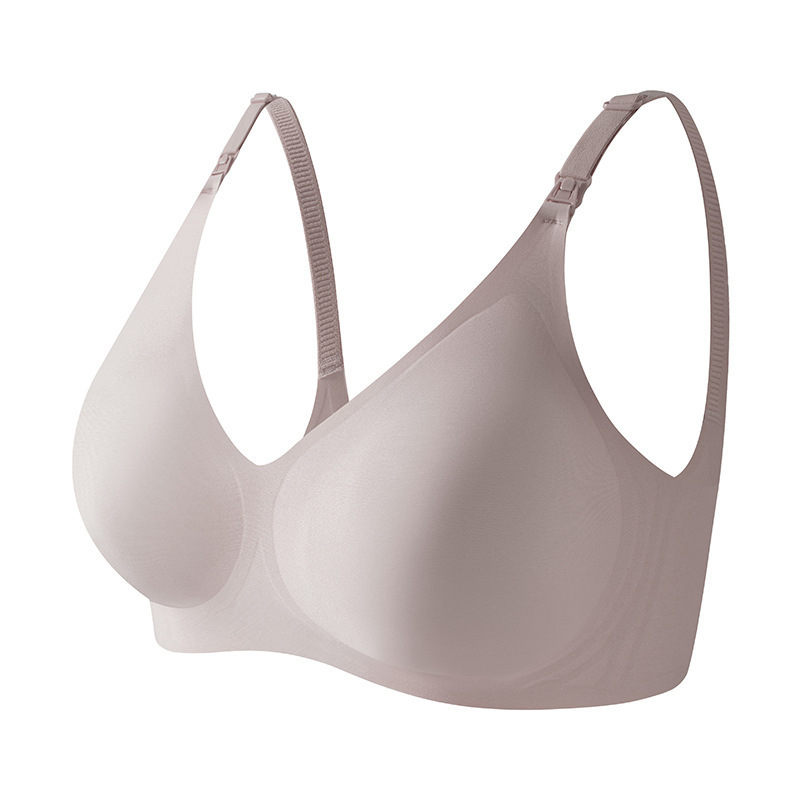 Podprsenka na dojčenie pre veľký poprsie - Bezšvová, tenké tvarované košíčky, pevné dvojité ramienka, zadné zapínanie s tromi radmi háčikov