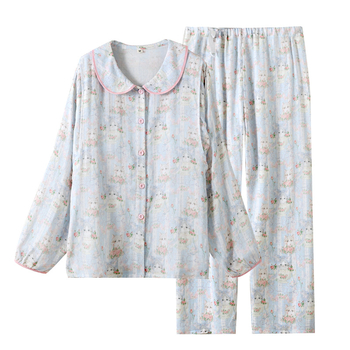 Postporođajna pidžama od bambusovih vlakana s umetkom za dojenje – dugi rukavi i hlače, lagano kućno odijevanje za proljeće/ljeto/jesen