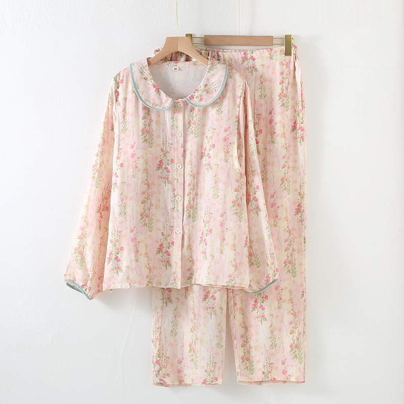 Postporođajna pidžama od bambusovih vlakana s umetkom za dojenje – dugi rukavi i hlače, lagano kućno odijevanje za proljeće/ljeto/jesen