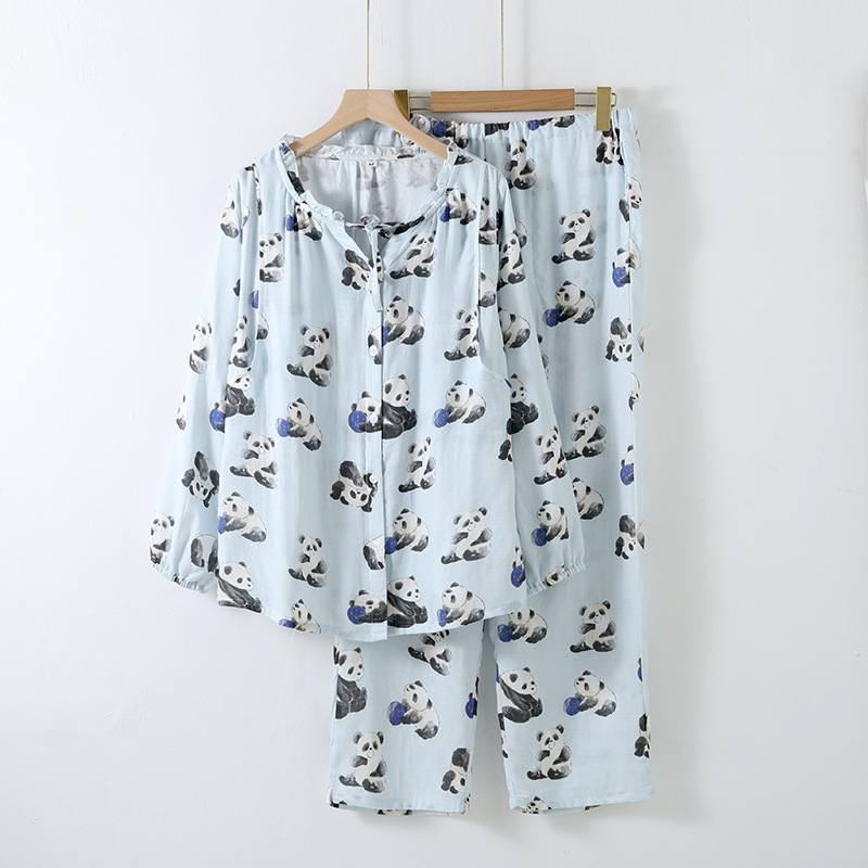 Postporođajna pidžama od bambusovih vlakana s umetkom za dojenje – dugi rukavi i hlače, lagano kućno odijevanje za proljeće/ljeto/jesen