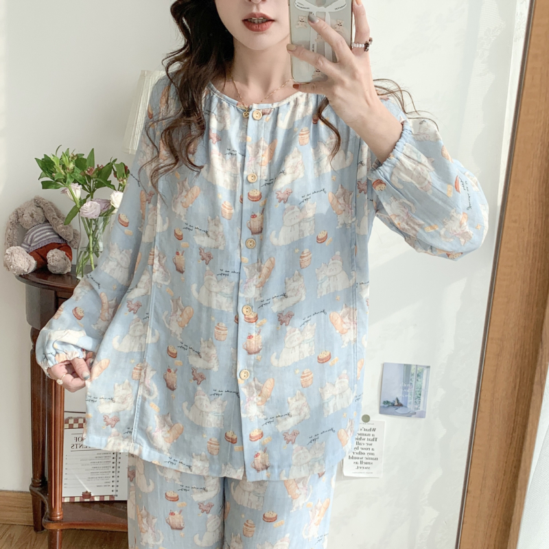 Postporođajna pidžama od bambusovih vlakana s umetkom za dojenje – dugi rukavi i hlače, lagano kućno odijevanje za proljeće/ljeto/jesen