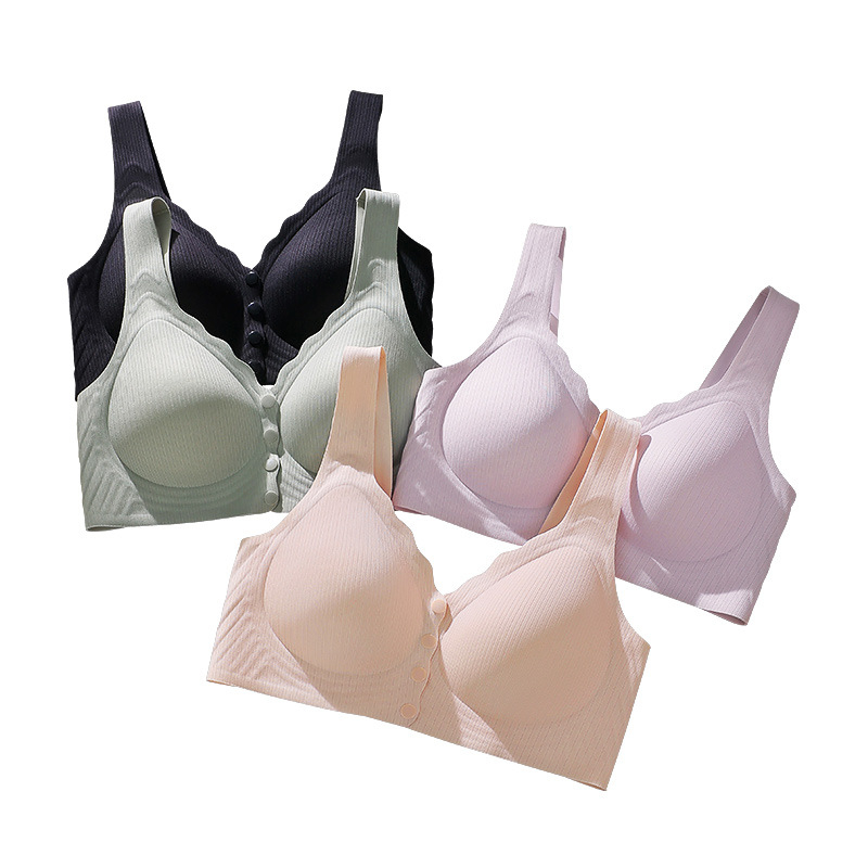 Žindymo liemenėlė su priekiniu užsegimu, 3/4 puodelio, vidutinio dydžio puodeliai, fiksuoti dvigubi dirželiai, surinkimas ir pakėlimas