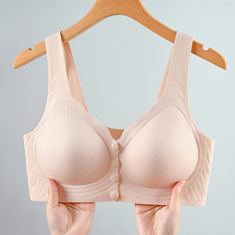 Žindymo liemenėlė su priekiniu užsegimu, 3/4 puodelio, vidutinio dydžio puodeliai, fiksuoti dvigubi dirželiai, surinkimas ir pakėlimas