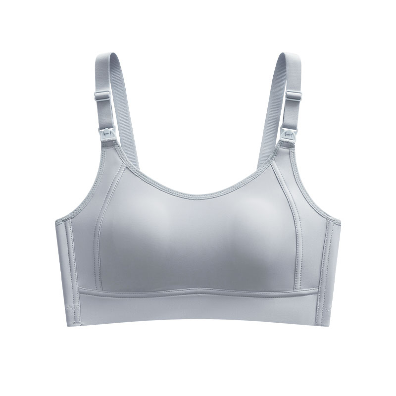 Bavlnená dojčiaca podprsenka s tenkými tvarovanými košíčkami, pevné dvojité ramienka, zadné štyri rady zapínania, jednovrstvý dizajn, vhodná pre všetky štádiá tehotenstva a dojčenia