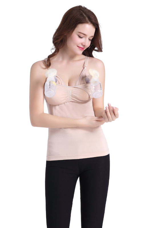 Sutien za dojenje s hands-free dizajnom, modelirane košarice, najlon 95–100%, fiksni dvostruki naramenice, dojenje
