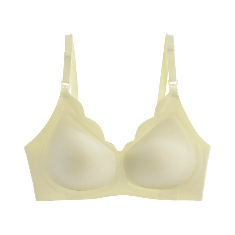 Trudnički grudnjak za dojenje s tankim oblikovanim košaricama, podstava od najlona 50–70%, fiksni dvostruki naramenici, bez žice, stražnje zatvaranje s tri reda kopči, pogodna za cijelu trudnoću i dojenje