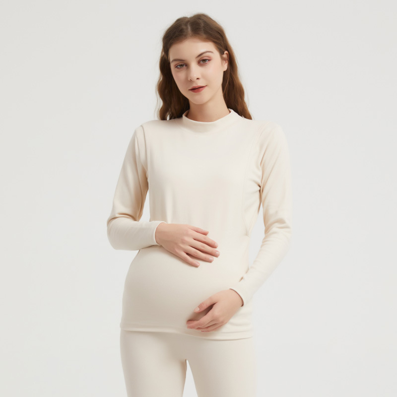 Trudnički top s dojenjem, 90–95% pamuka, polu-visoka ovratnica, horizontalni otvor za dojenje, gustoća tkanine 201–250 g/m2