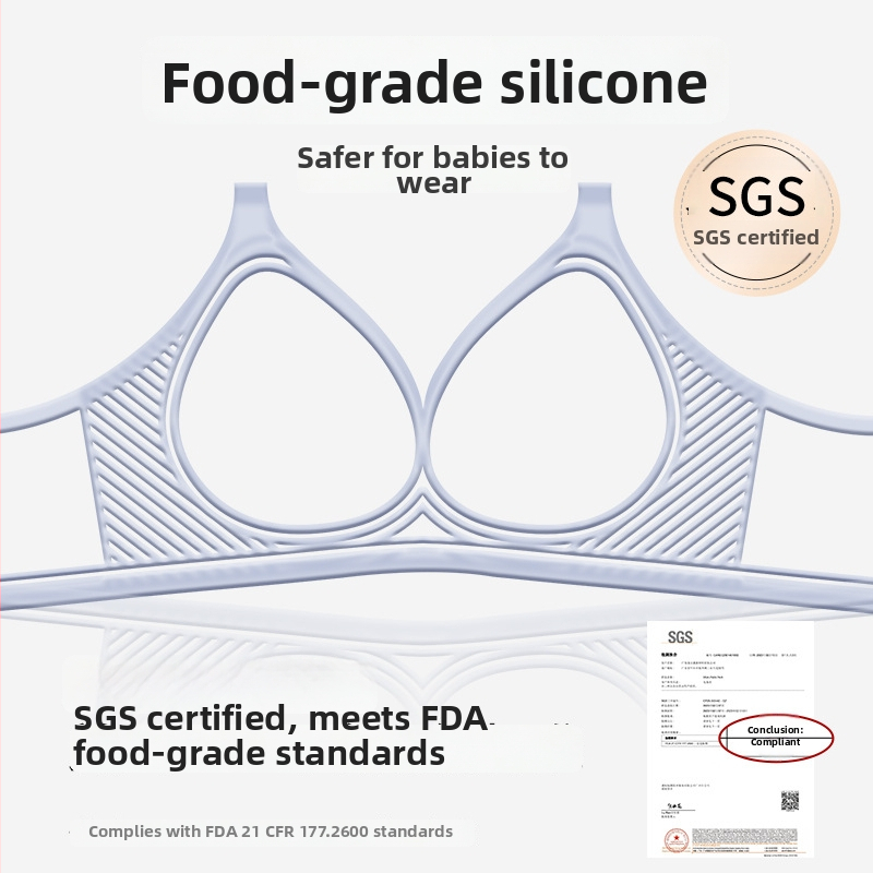 Dojčenská podprsenka s mäkkou oporou a proti poklesu, tenké tvarované košíčky, bez kovových kostic, nylonová látka, vzadu štyri rady zapínaní pre všetky štádiá dojčenia