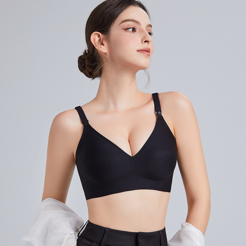 Θηλάζον σουτιέν με μαλακή στήριξη και αντιπτώση, λεπτές μορφοποιημένες κύπελλα, χωρίς μεταλλικά στοιχεία, νάιλον ύφασμα, τέσσερις σειρές πίσω κούμπωμα για όλα τα στάδια θηλασμού