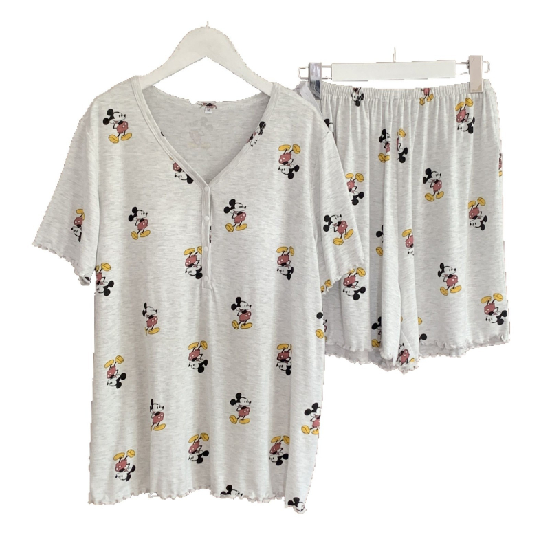 Majčinski set pidžame: modalno tkanina, gornji dio s kratkim rukavima i kratke hlače, dojenje otvoreno s umetkom za grudi (Modal 90-95%, Spandex <30%)