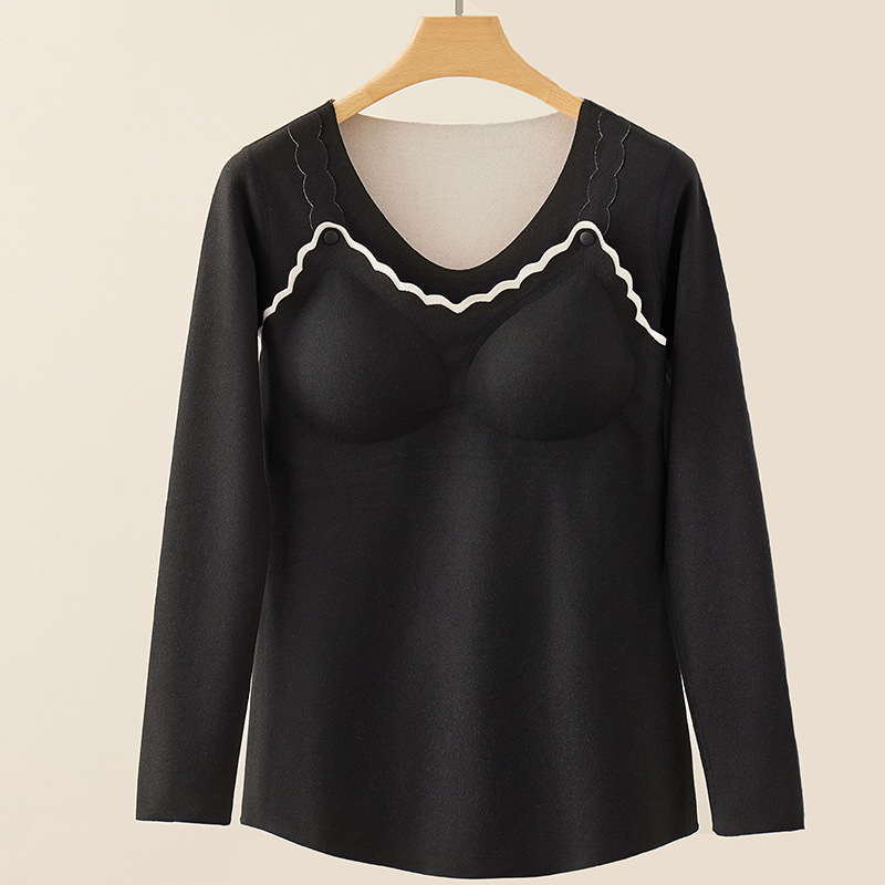 Szoptatós női top Derong anyagból, szoptatási nyílással, 90–95% poliészter, hosszú ujjú