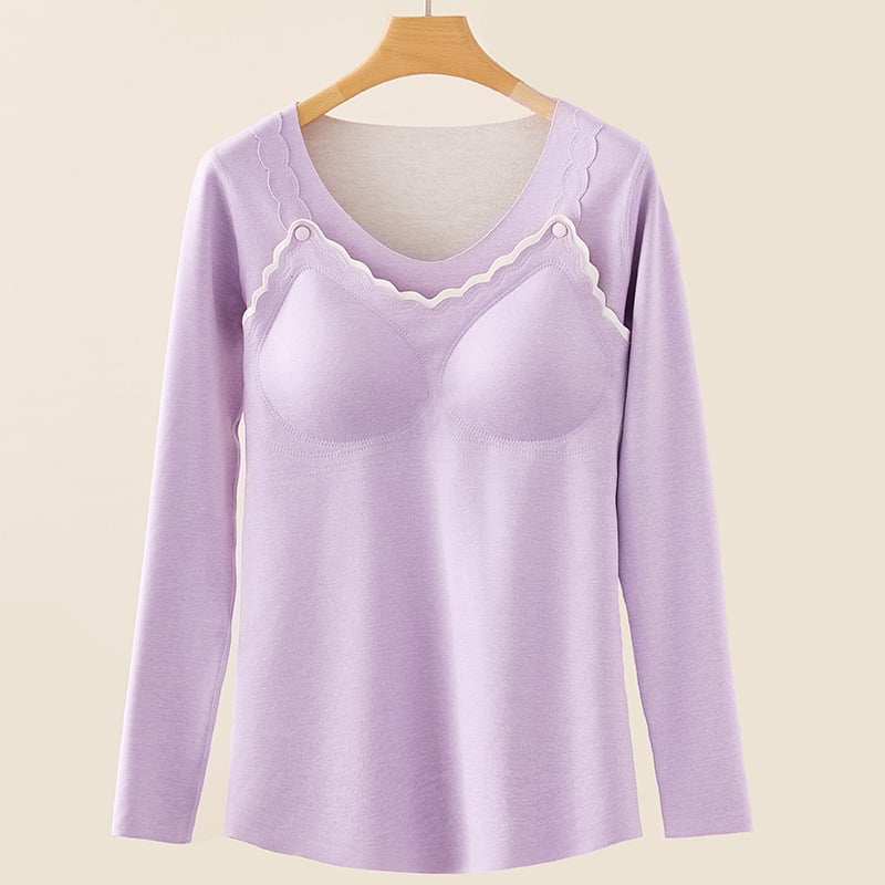 Szoptatós női top Derong anyagból, szoptatási nyílással, 90–95% poliészter, hosszú ujjú