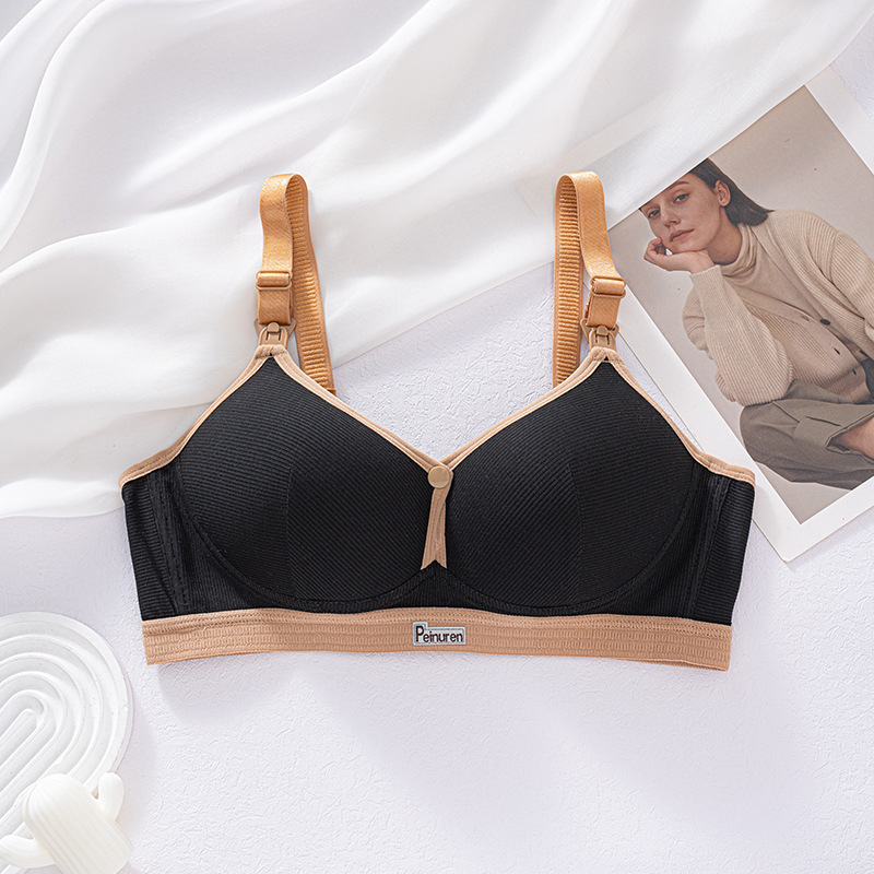 Maternitetski grudnjak za dojenje, pamuk, tanke oblikovane košarice, stražnje zatvaranje s četiri reda kukica