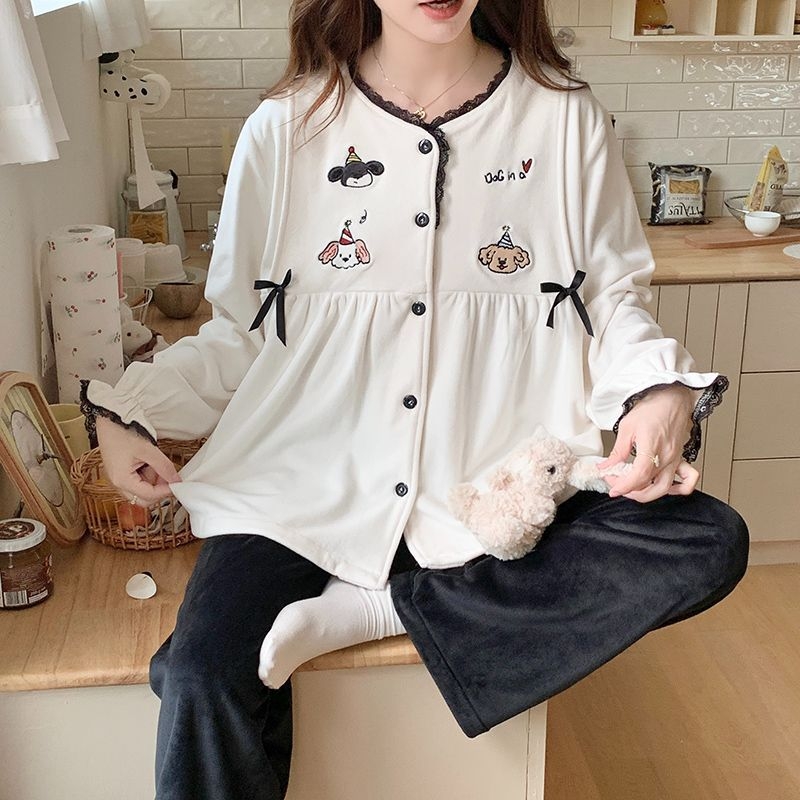 Tehotenské a dojčiace pyžamo set Island Velvet, 100% polyester, okrúhly výstrih, dlhé rukávy, nohavice, hrúbka 201–250 g/m²