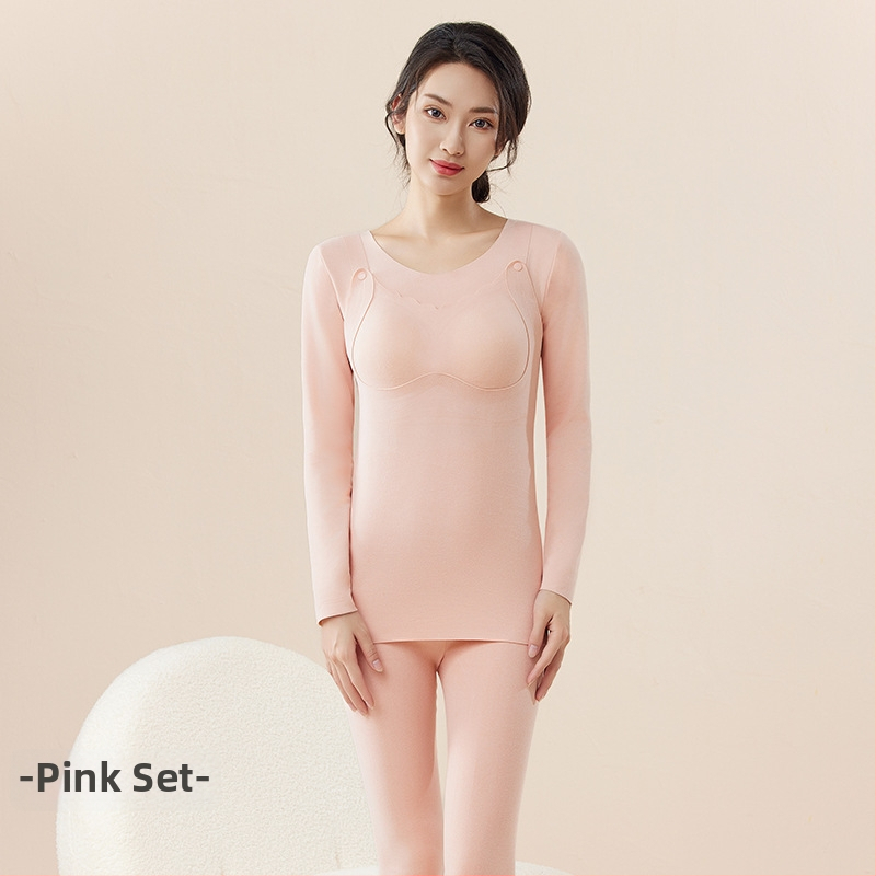 Szülés utáni ruházati készlet: hosszú ujjú felső és nadrág, egyszínű mintázat, poliészter anyag 90–95%, szoptatási nyílás, őszi-téli pizsama, 2024 tavaszi kiadás.