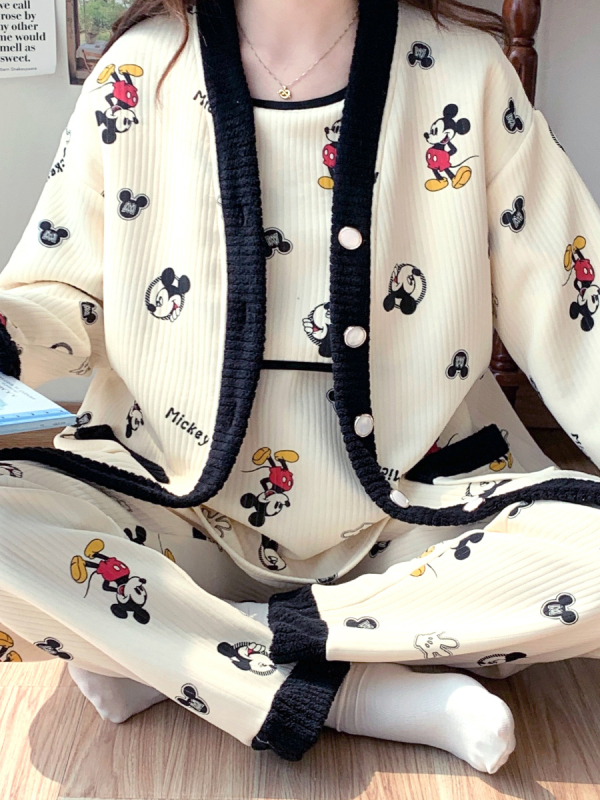 Vicadan Szoptatós pizsama, 3 részes szett, kismamáknak, tavasz–ősz, légáteresztő pamut quiltelt anyag, hosszú ujjú