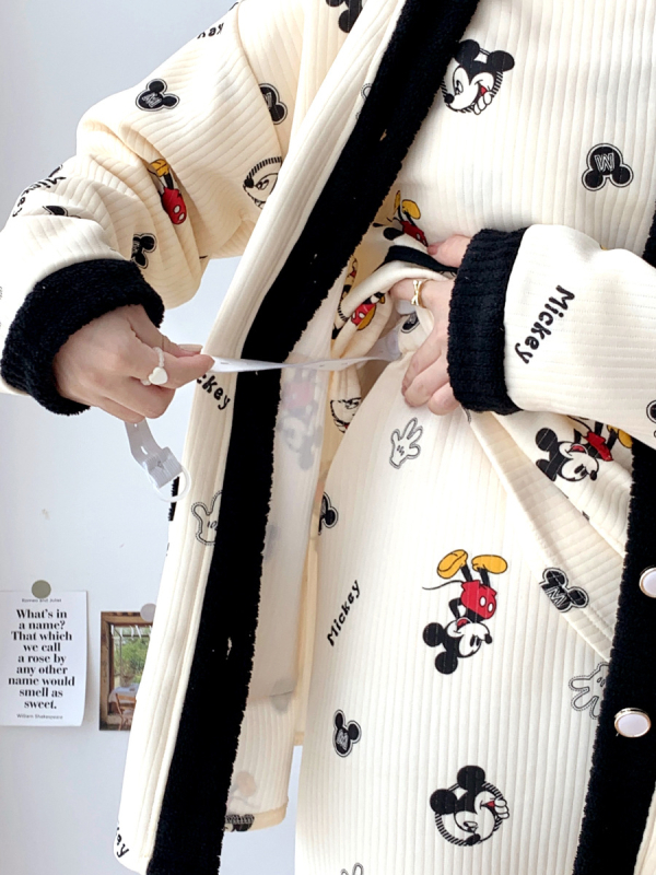 Vicadan Szoptatós pizsama, 3 részes szett, kismamáknak, tavasz–ősz, légáteresztő pamut quiltelt anyag, hosszú ujjú