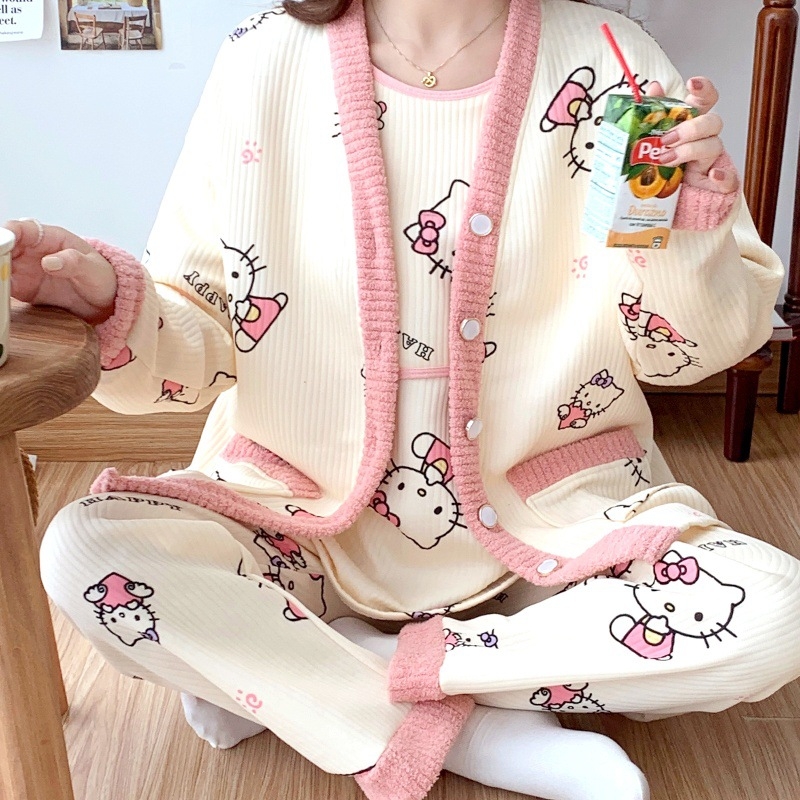 Vicadan Szoptatós pizsama, 3 részes szett, kismamáknak, tavasz–ősz, légáteresztő pamut quiltelt anyag, hosszú ujjú