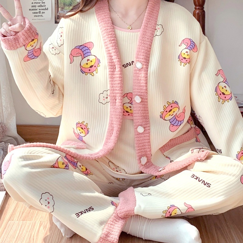 Vicadan Szoptatós pizsama, 3 részes szett, kismamáknak, tavasz–ősz, légáteresztő pamut quiltelt anyag, hosszú ujjú