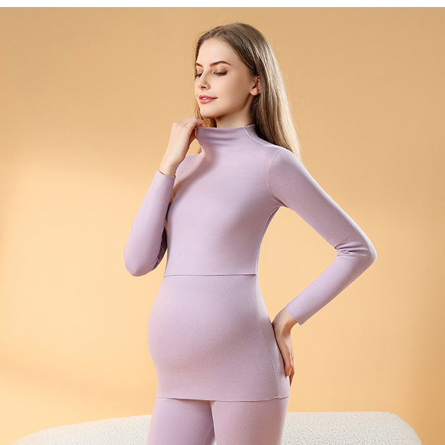 Trudnički termalni top za dojenje, pulover s dugim rukavima, poliester 90–95%, debela tkanina 251–300 g/m², jesen-zima