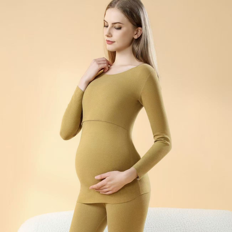 Trudnički termalni top za dojenje, pulover s dugim rukavima, poliester 90–95%, debela tkanina 251–300 g/m², jesen-zima