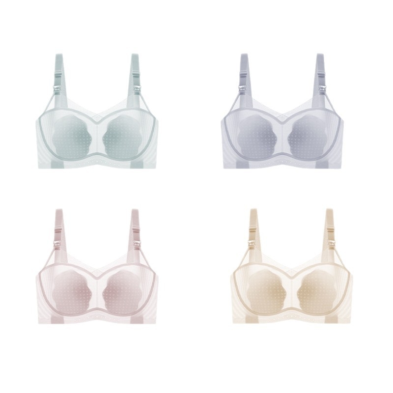 Sutien za dojenje Cat. A Peach Blossom Cup, lagana ljetna verzija, najlon materijal, ultra-tanke oblikovane košarice, stražnje četiri reda kopči, čvrsti dvostruki naramenici, pogodan za sve faze trudnoće i dojenja