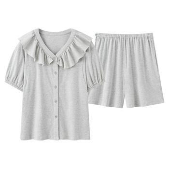 Trudnički ljetni pidžama set: cardigan od modala, viskozna 30–50%, 3/4 rukavi, kratke hlače