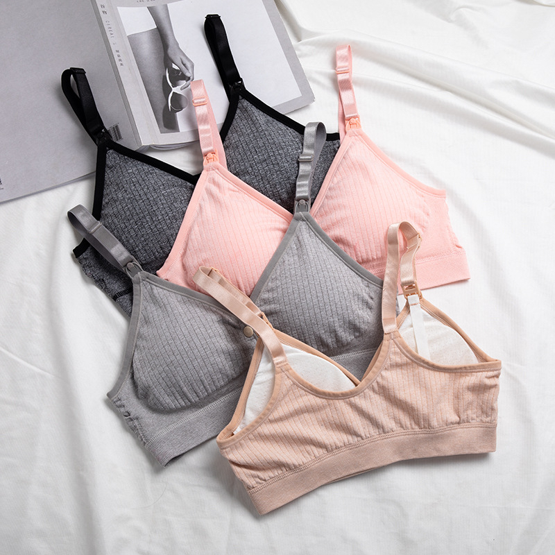 Σουτιέν θηλασμού κατά την εγκυμοσύνη, χωρίς μεταλλικό σύρμα, με πλευρικό άνοιγμα για θηλασμό, με κύπελλα μεσαίου σχήματος, διαπνέον ύφασμα Nylon/Spandex, κατάλληλο για όλα τα στάδια