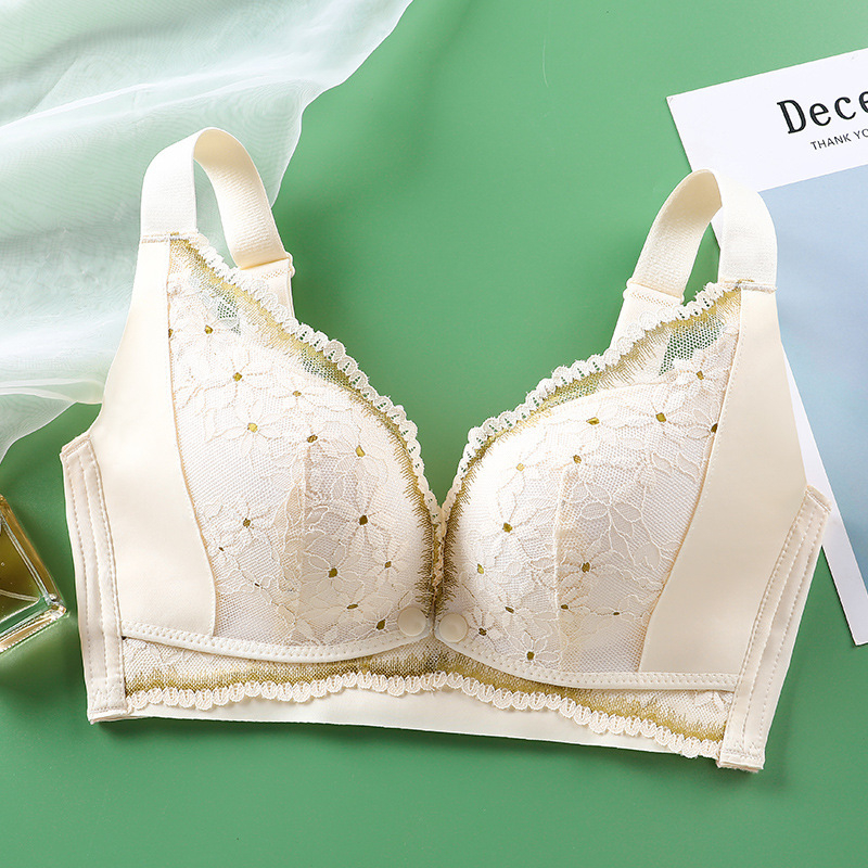 Anyasági szoptatós melltartó vékony formázott kosarakkal, szoptatási funkció, nylon főanyag 80–90%, rögzített dupla vállpánt, csipkés dizájn