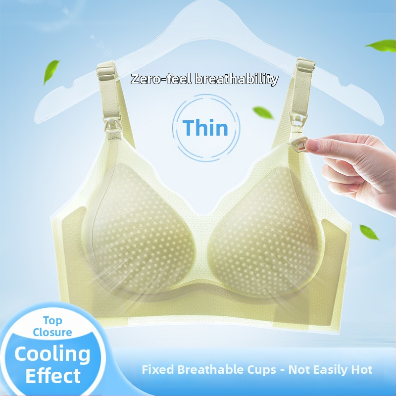 Σουτιέν Θηλάσμου Ultra-λεπτό, Διαπνέον, Με Λεπτές Διαμορφωμένες Κούπες, Πίσω Κλείσιμο με Τρεις Σειρές Αγκίστρων, Με Διπλές Σταθερές Ταινίες, Για Εγκυμοσύνη και Θηλασμό