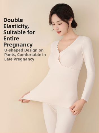 Anyasági pizsama szett hosszú ujjú felsővel és nadrággal, szoptatási nyílás, poliészter, téli 2024