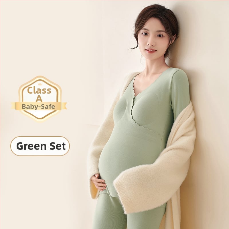 Anyasági pizsama szett hosszú ujjú felsővel és nadrággal, szoptatási nyílás, poliészter, téli 2024