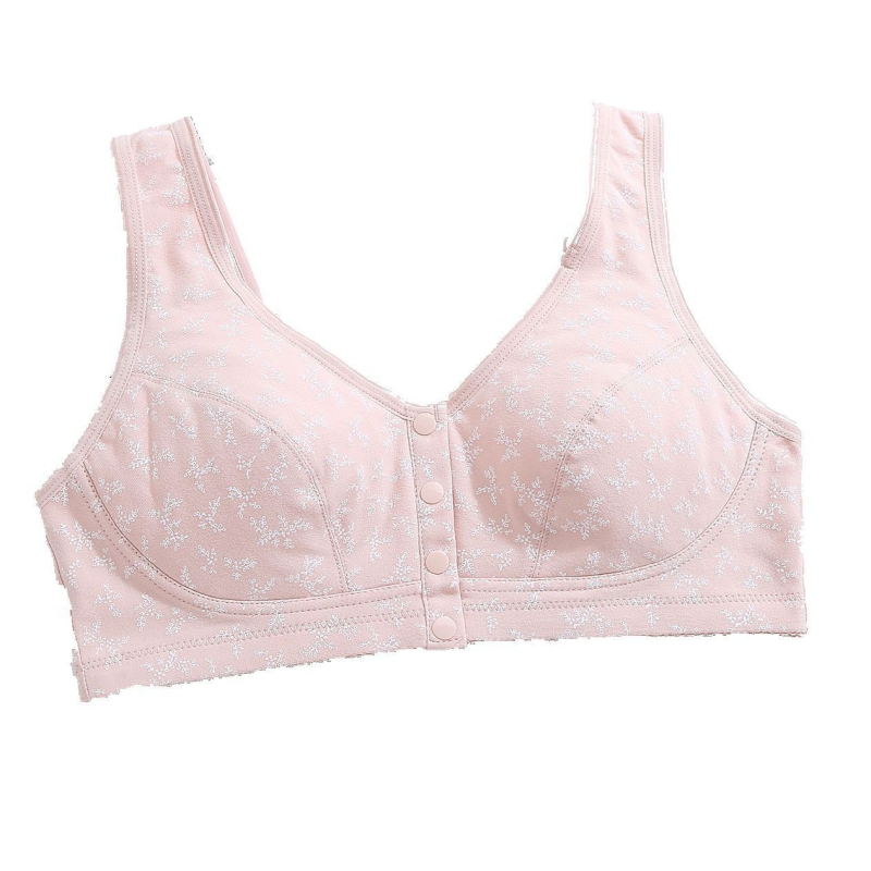 Grudnjak od pamuka s punim košaricama, prednje kopčanje, tanke oblikovane košarice, čvrsti dvostruki kaiševi, prozračan materijal (90–95% pamuk)