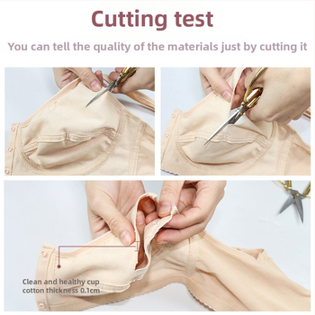 Žindymo liemenėlė be vielos, vest stiliaus, priekinis užsegimas, 3/4 kaušelis, poliesterio-kokvilnės mišinys, kvėpuojantis ir patogus