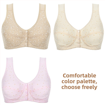 Žindymo liemenėlė be vielos, vest stiliaus, priekinis užsegimas, 3/4 kaušelis, poliesterio-kokvilnės mišinys, kvėpuojantis ir patogus