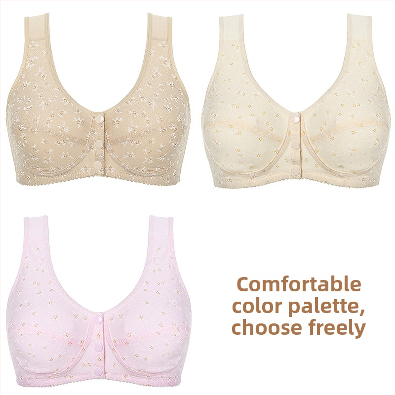 Žindymo liemenėlė be vielos, vest stiliaus, priekinis užsegimas, 3/4 kaušelis, poliesterio-kokvilnės mišinys, kvėpuojantis ir patogus