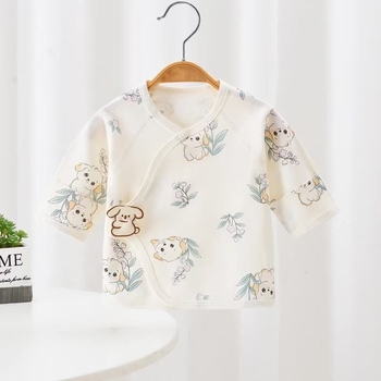 Naujagimiams 100% medvilnės marškinėliai su apvaliu kaklu, unisex, švelnus audinys, pavasaris-ruduo