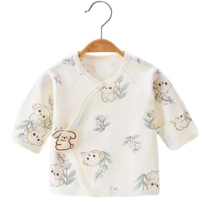 Naujagimiams 100% medvilnės marškinėliai su apvaliu kaklu, unisex, švelnus audinys, pavasaris-ruduo