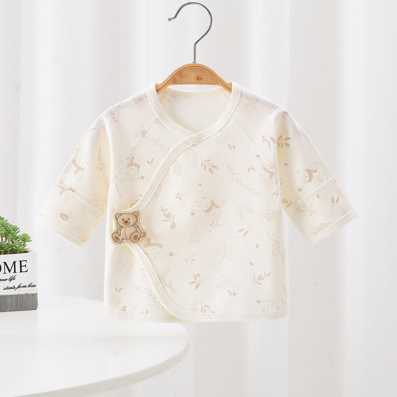 Naujagimiams 100% medvilnės marškinėliai su apvaliu kaklu, unisex, švelnus audinys, pavasaris-ruduo