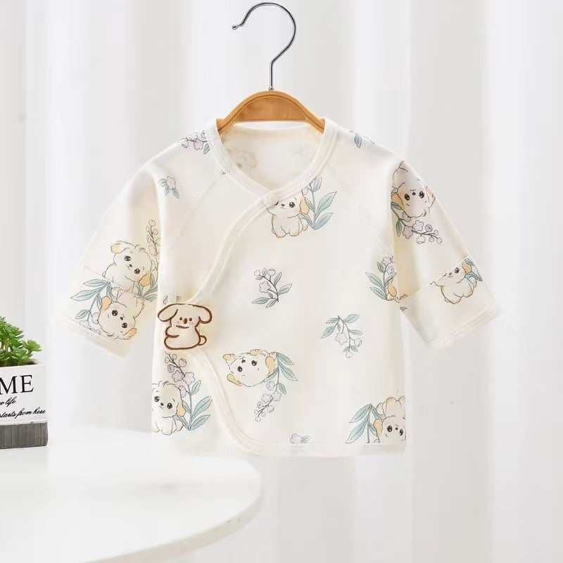 Naujagimiams 100% medvilnės marškinėliai su apvaliu kaklu, unisex, švelnus audinys, pavasaris-ruduo