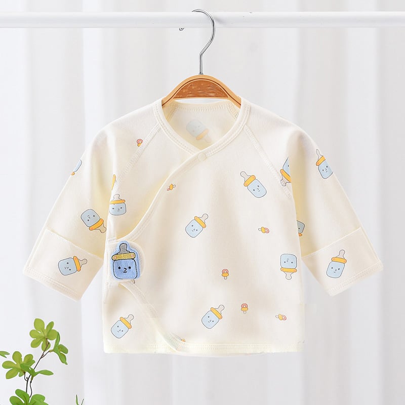 Naujagimiams 100% medvilnės marškinėliai su apvaliu kaklu, unisex, švelnus audinys, pavasaris-ruduo