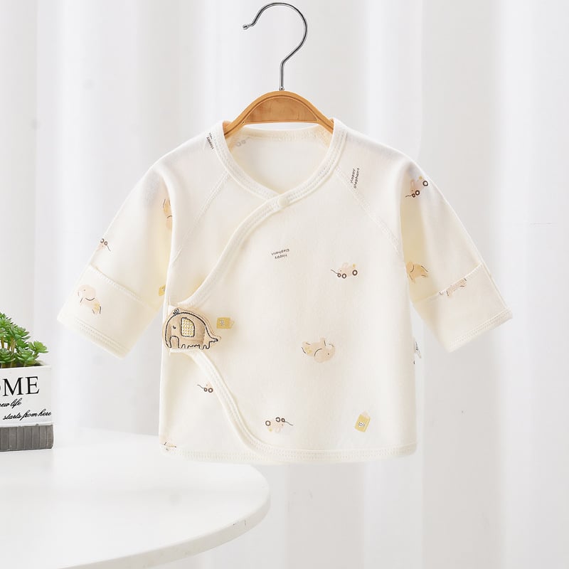 Naujagimiams 100% medvilnės marškinėliai su apvaliu kaklu, unisex, švelnus audinys, pavasaris-ruduo